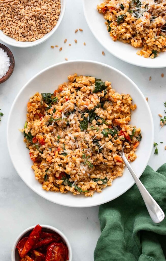 Simple Farro Risotto | Dietitian Debbie Dishes