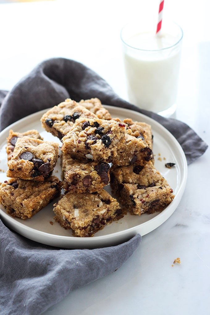 Vegan Chocolate Chip Blondies | Dietitian Debbie Dishes