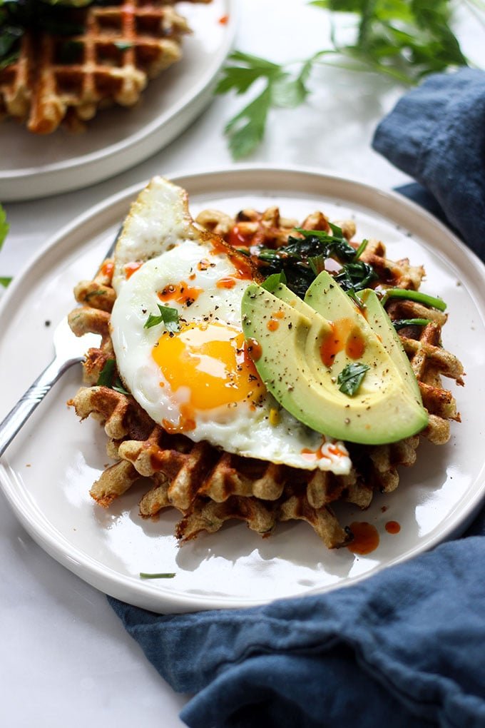 Savory Zucchini Waffles | Dietitian Debbie Dishes