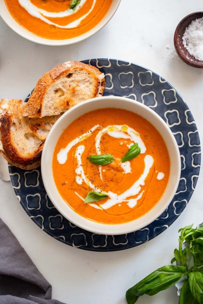 Creamy Vegan Tomato Soup | Dietitian Debbie Dishes